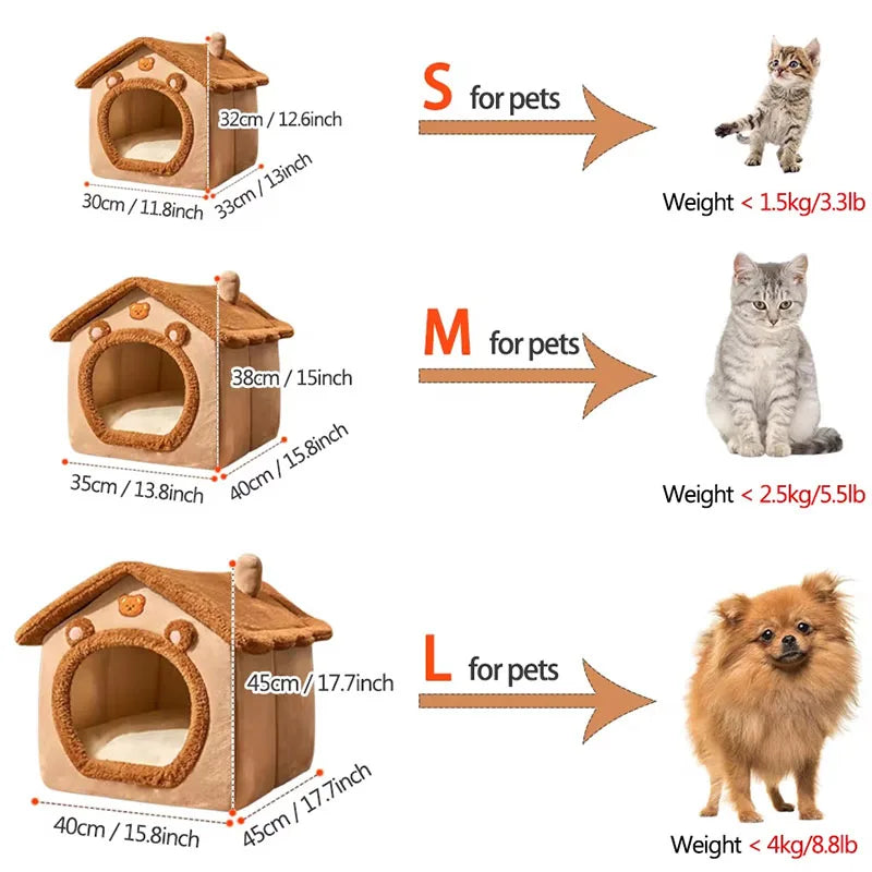 Fuzzy Pet House Bed