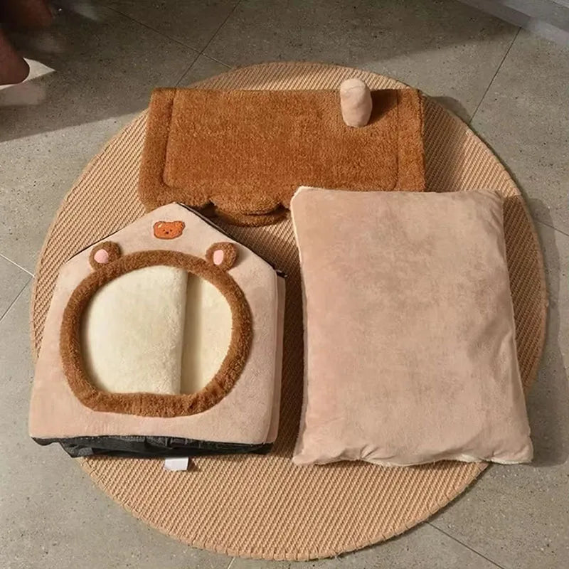 Fuzzy Pet House Bed